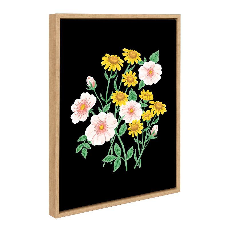 Natural Framed Wildflowers Canvas Print, 18x24