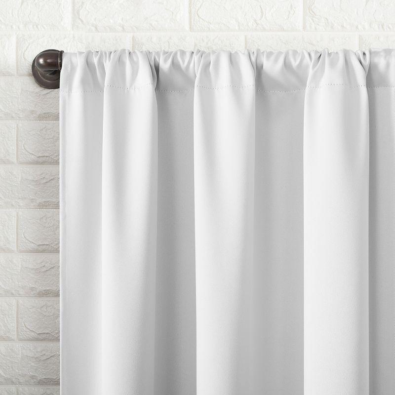 40"x63" Sun Zero Blackout Bergen Rod Pocket Curtain Panel White: Energy Efficient, Noise Reduction, Thermal Insulated