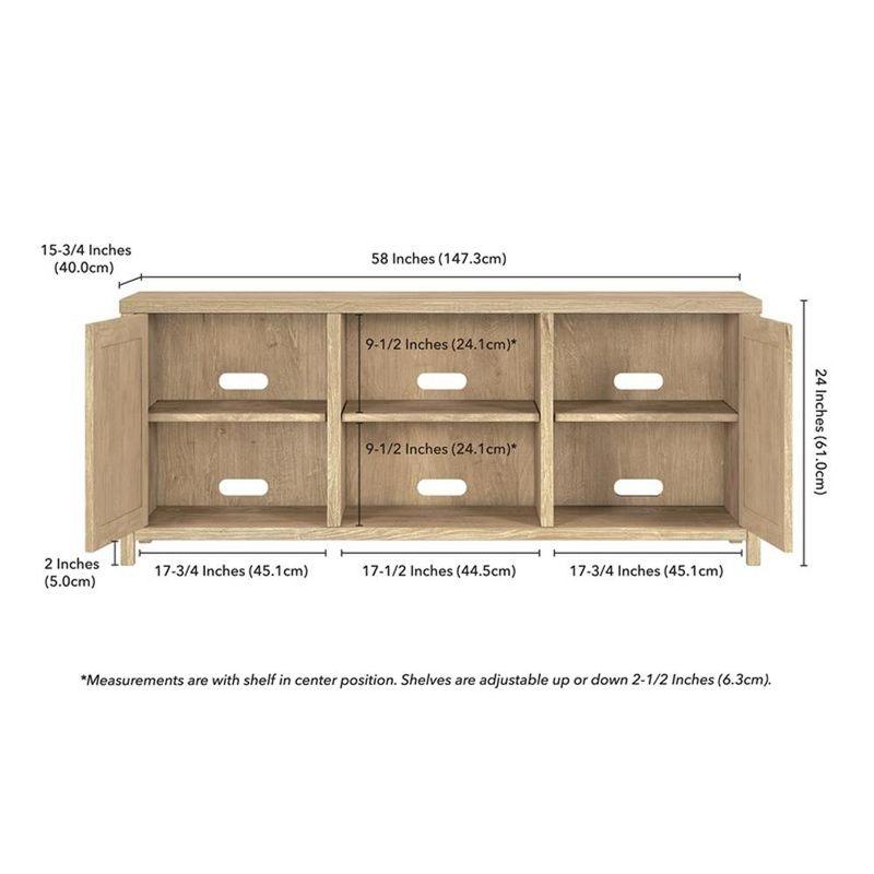 58 Inch White Oak TV Stand - Henn&Hart