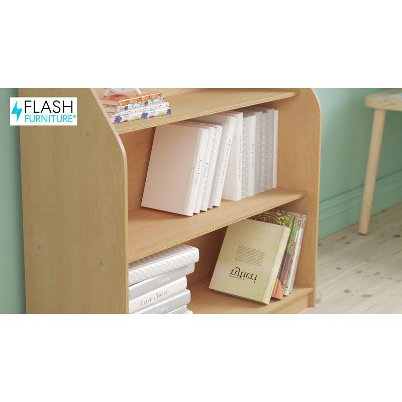 Blair Kid Friendly Wooden Bookshelf with 3 Display Shelves