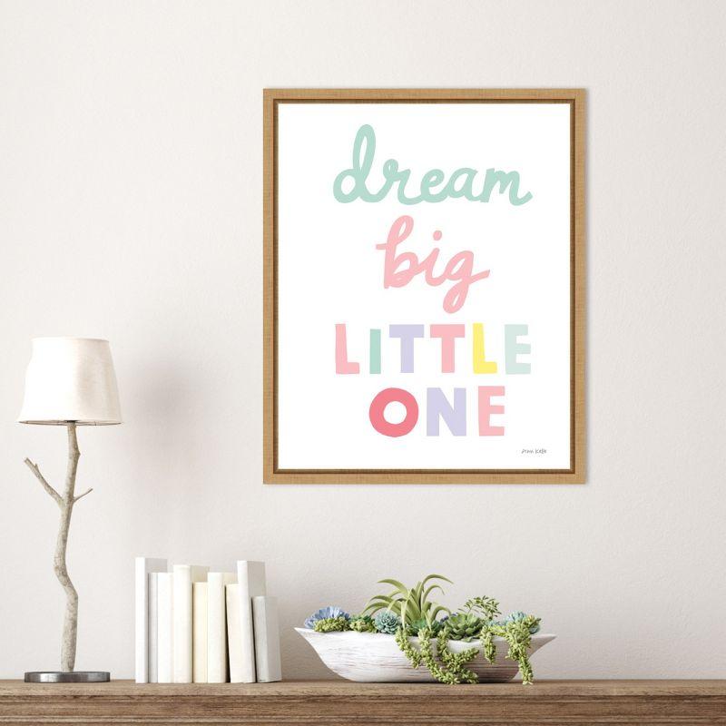 Amanti Art Dream Big Little One Cursive by Ann Kelle Canvas Wall Art Print Framed 16 x 20-in.