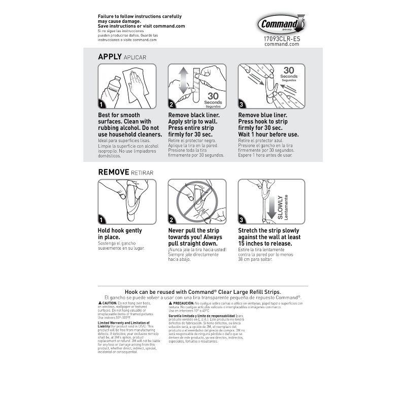 Command Large Sized Decorative Hooks with Strips Value Clear: Adhesive Hooks for Wreaths & Stockings, Heavy Duty, 4 lb Capacity