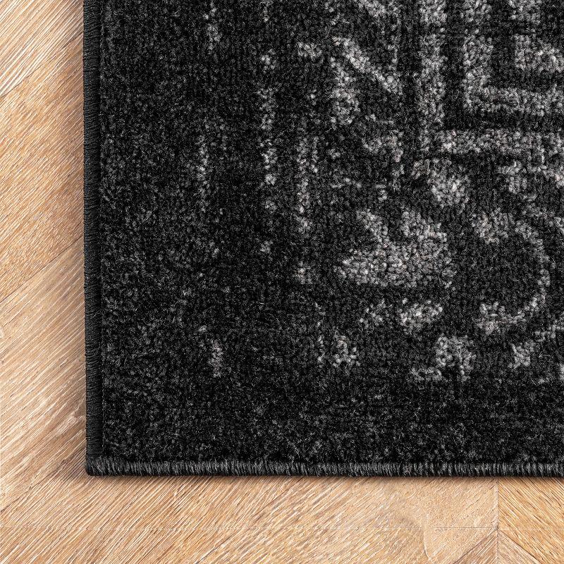 Nuloom Arlena Medallion 4x6 Indoor Area Rug for Living Room Bedroom Dining Room Kitchen, Black/Grey