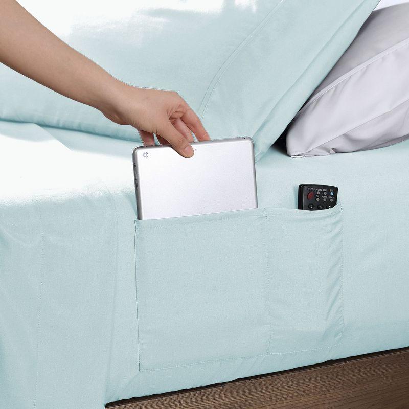 Swift Home | 4-Piece Solid Microfiber Sheet Set Blush Queen
