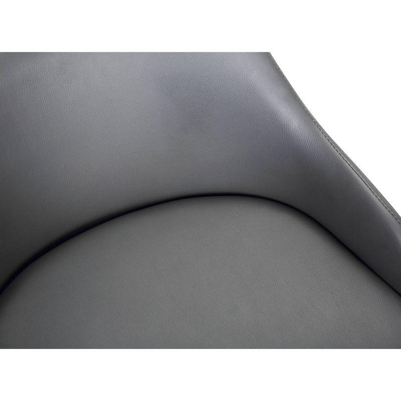 30" Alec Bar Height Swivel Barstool Black/Gray - Armen Living: Contemporary, 360-Degree, Low Back