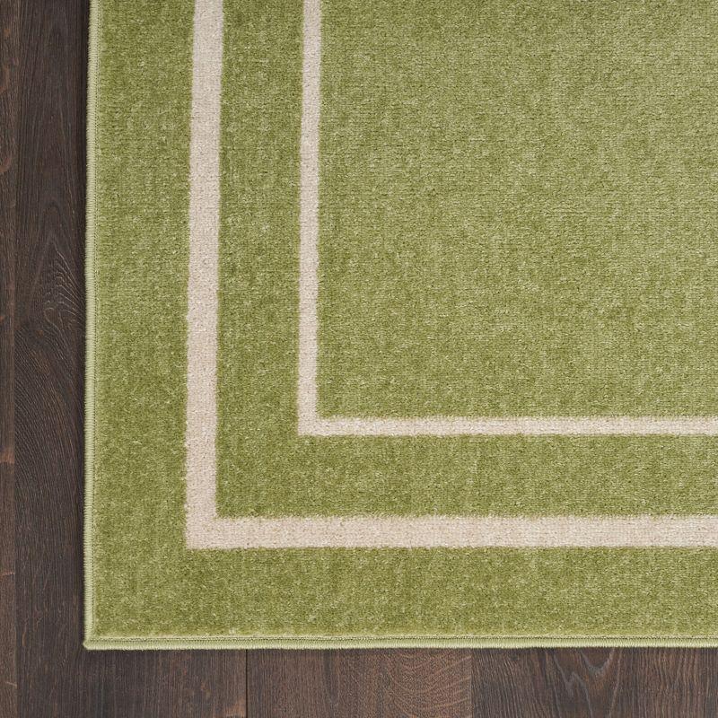 Green Ivory 2'2" x 7'6" Synthetic Runner Rug