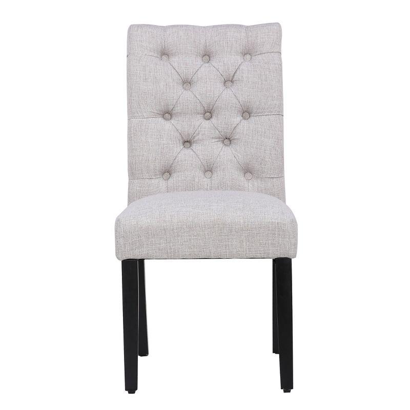 WestinTrends  Upholstered Button Tufted Dining Side Chair (Set of 2), Light Gray