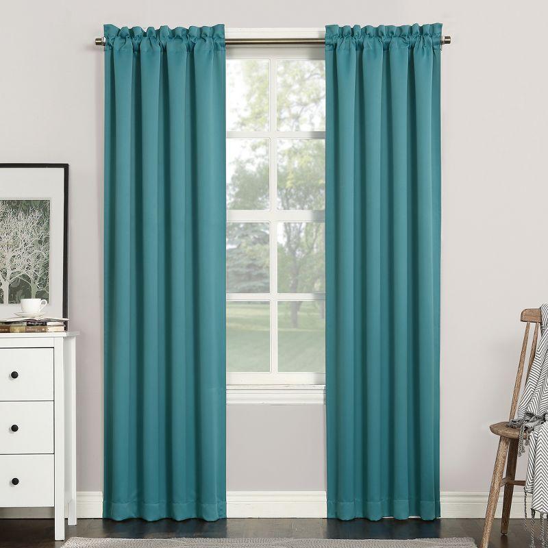 Sun Zero Blackout Kenneth Energy Saving Rod Pocket Curtain Panel