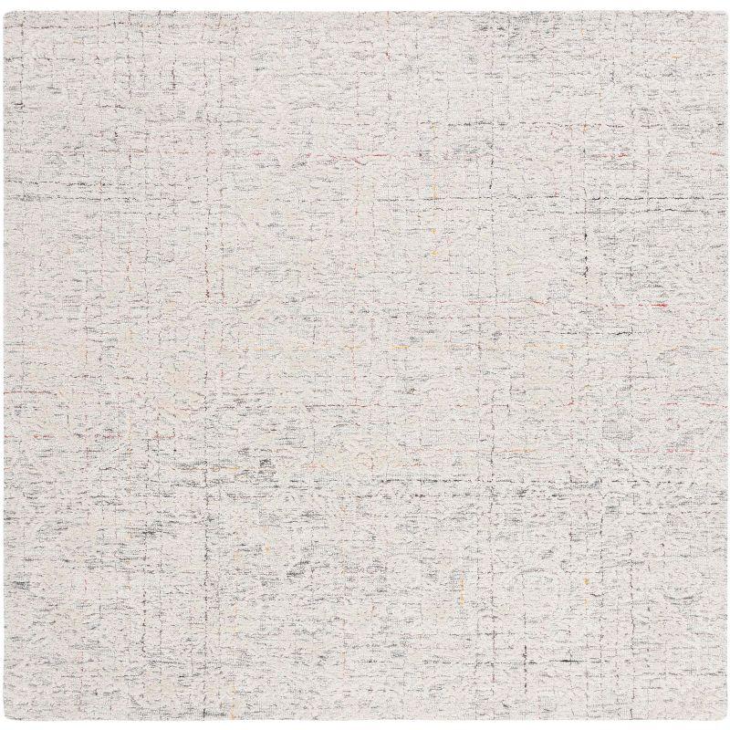 Elegance Grey & Ivory Hand-Tufted Wool Square Rug - 6'x6'