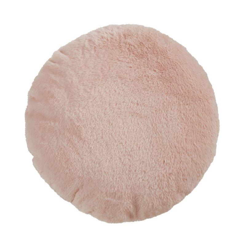 Saro Faux Rabbit Fur Collection Reversible Throw Pillow