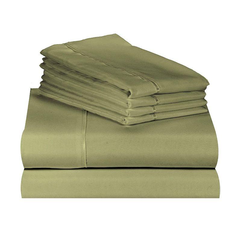 LuxClub 4 PC Olive Twin XL Silky Soft Cooling Deep Pocket Performance Sheet Set