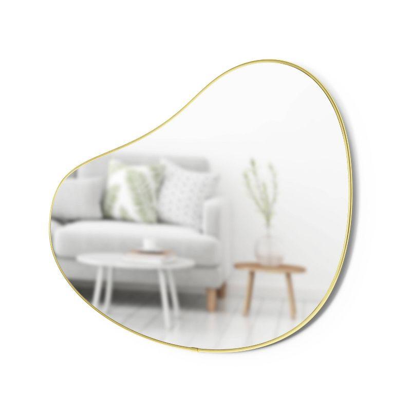 Pebble Hubba 24" x 36" Organic Shape Brass Wall Mirror