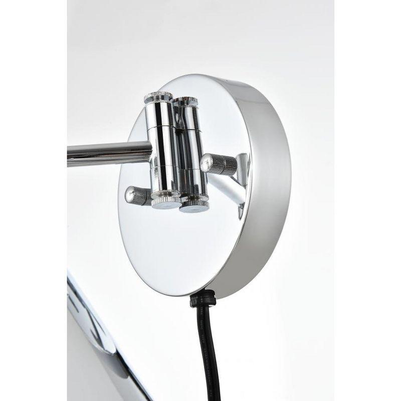 Elegant Lighting Jair 1 light Chrome swing arm plug in wall sconce