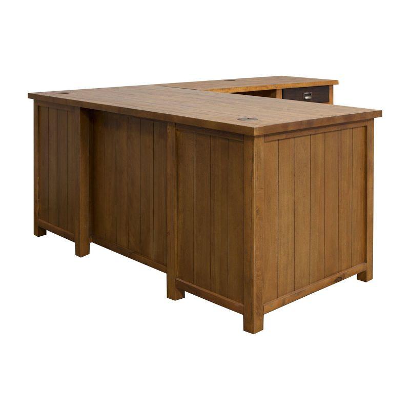 Heritage Wood L Desk and Return Brown - Martin Furniture