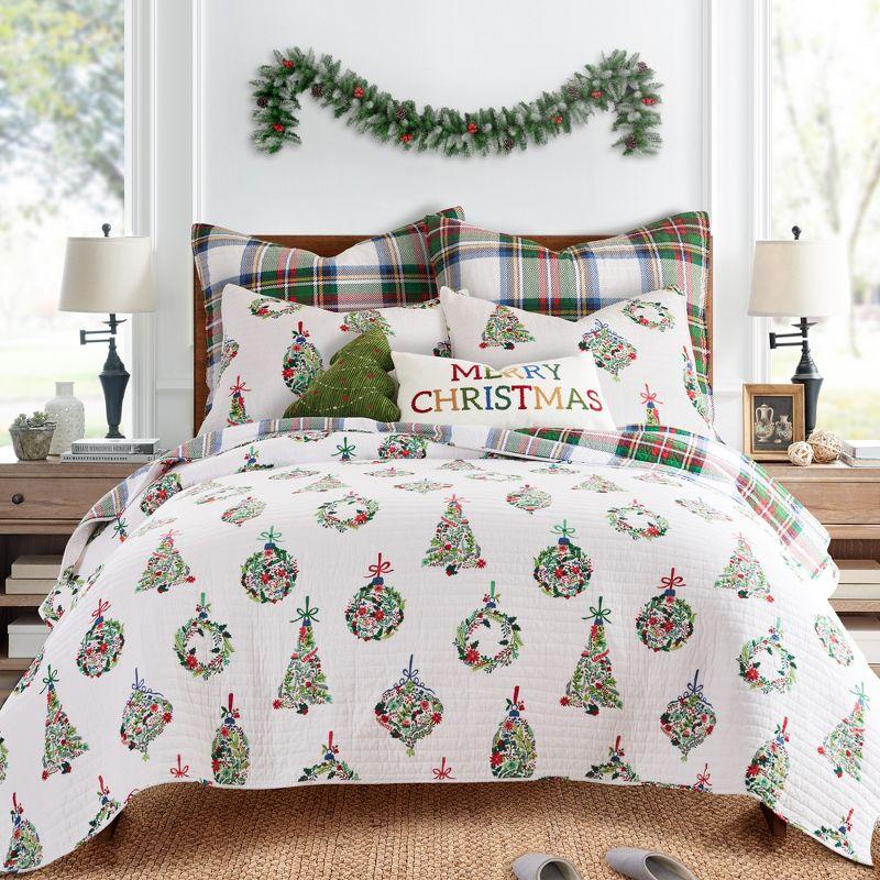 Festive Baubles Merry Christmas Pillow 12x24