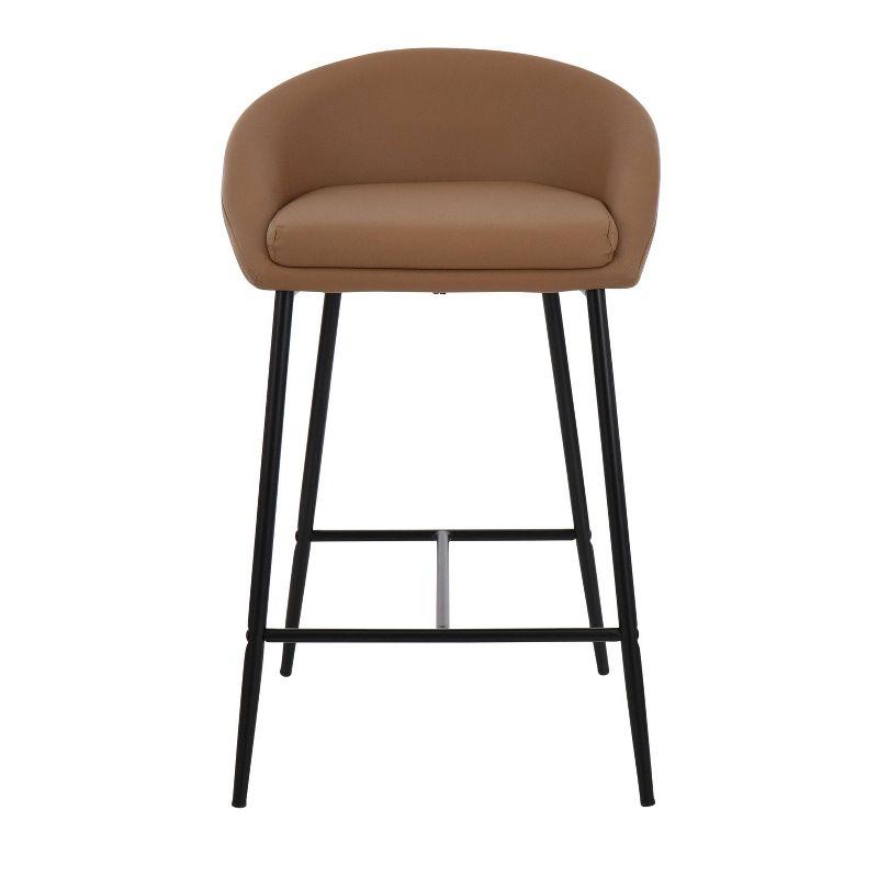 Glam Upholstered 31.25'' Counter Stool with Metal Frame