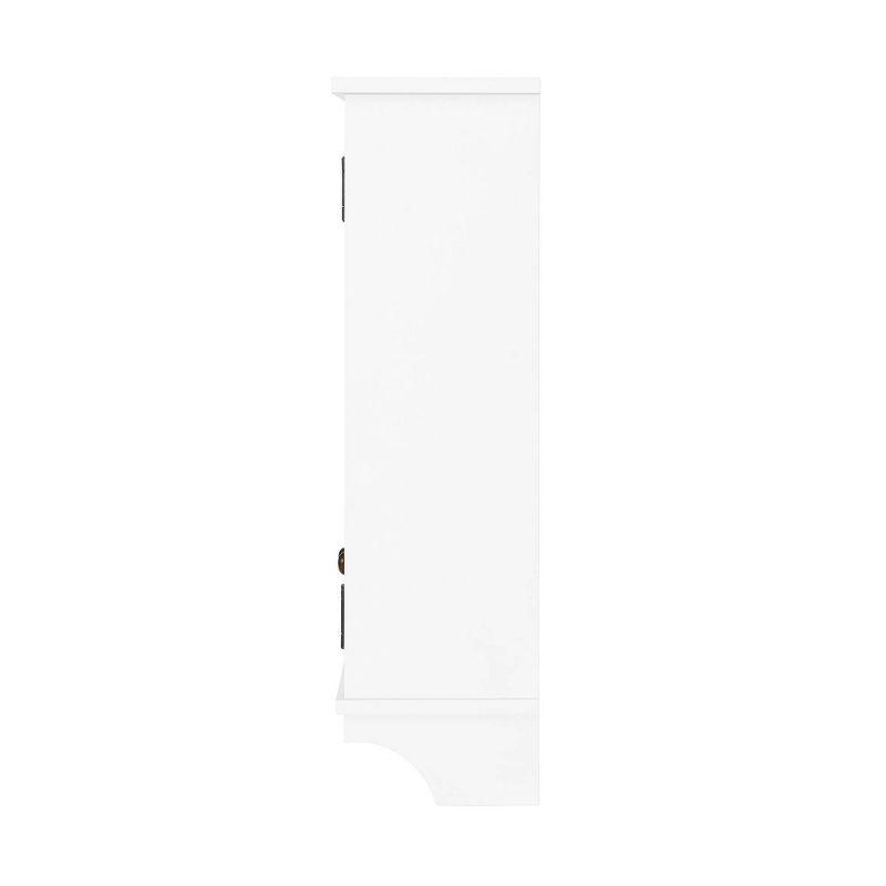 Dover Wall Mounted Bathroom Storage Cabinet with Two Doors and Towel Rod White - Alaterre Furniture