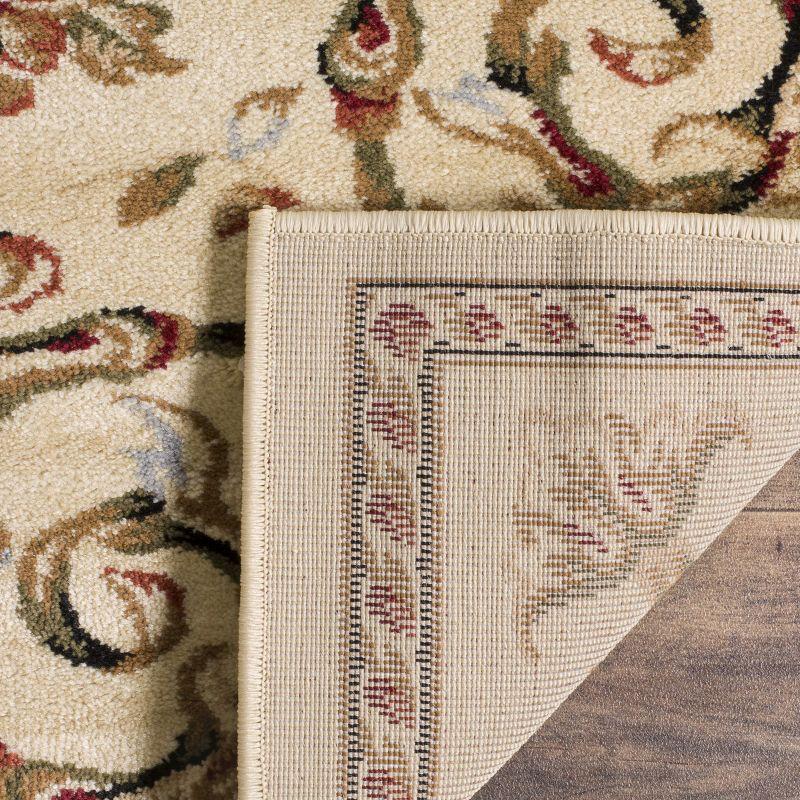 Ivory Floral Vines Medium Pile Area Rug