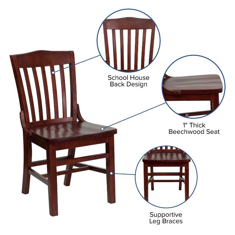 Elegant Mahogany Wood Vertical Slat Side Chair in Rich Brown