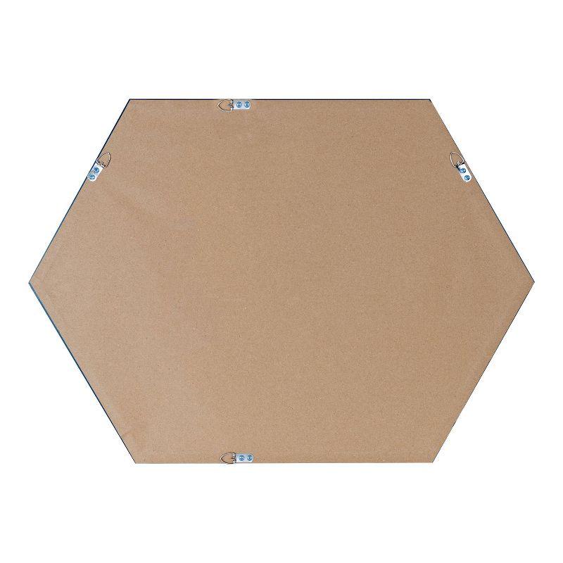 22" x 31" Calder Hexagon Wall Mirror Black - Kate & Laurel All Things Decor: Modern Beveled Edge, No Assembly Required, Wall Mount
