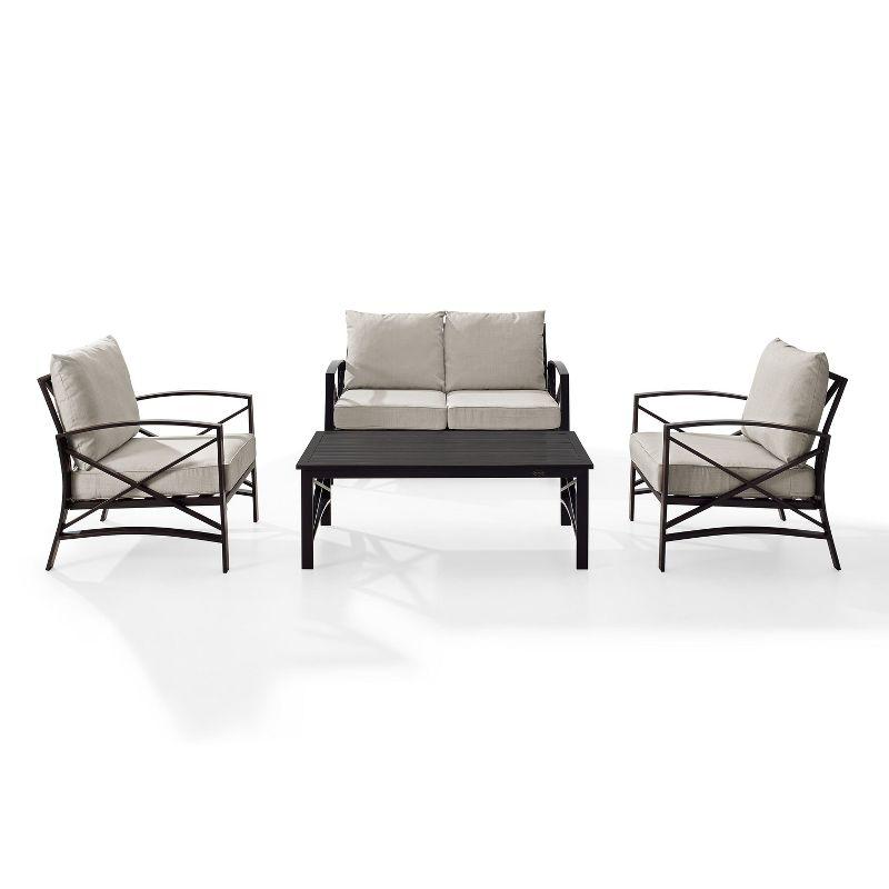 Oatmeal and Oil Bronze 4-Piece Outdoor Sofa Set