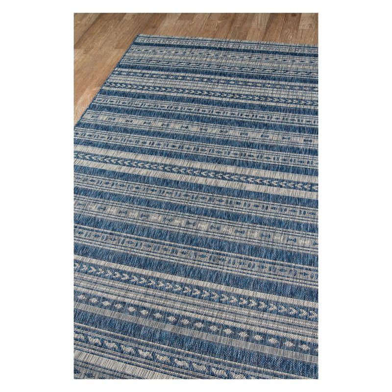 6'7"x9'6" Fair Isle Design Loomed Area Rug Blue - Novogratz By Momeni: Indoor Outdoor, Low Pile, Machine Made