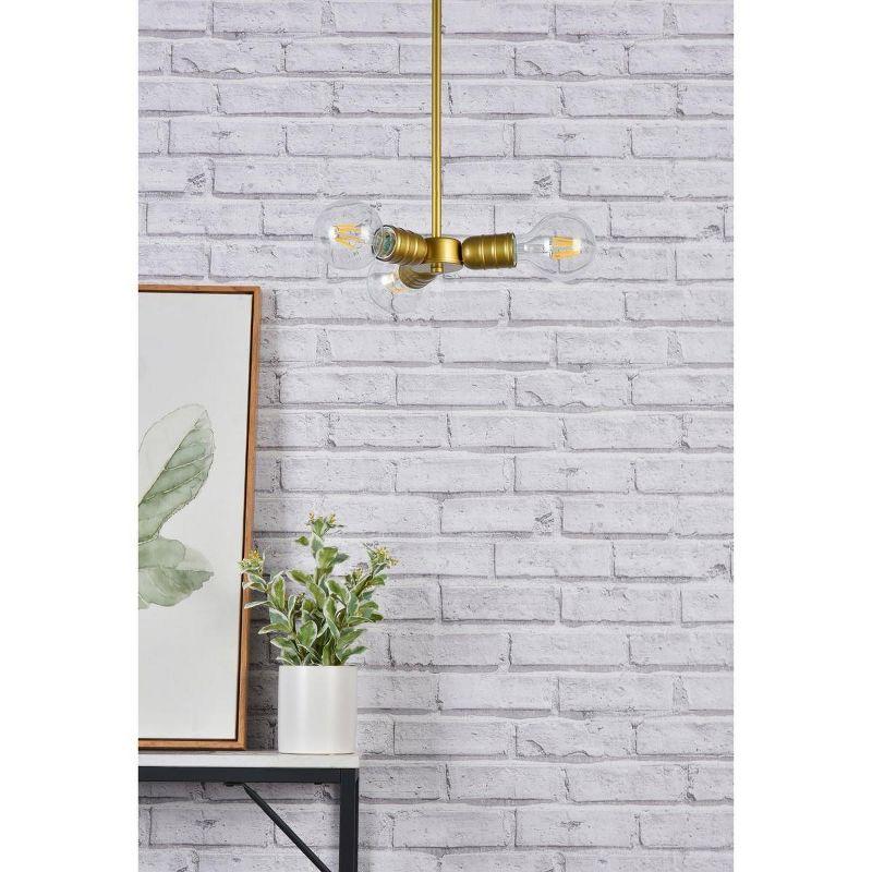 Elegant Lighting Reyes 3 lights brass pendant