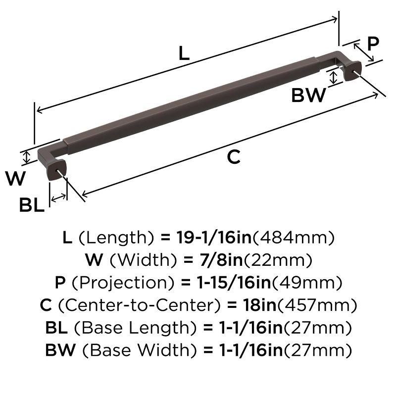 Amerock Stature 18 inch (457mm) Center-to-Center Oil-Rubbed Bronze Appliance Pull