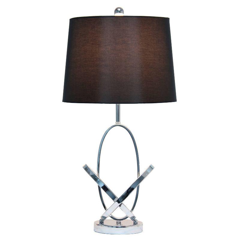 Mod Art Polished Table Lamp with Shade Metallic Silver - Elegant Designs: UL Listed, 3-Way Switch, No Assembly Required