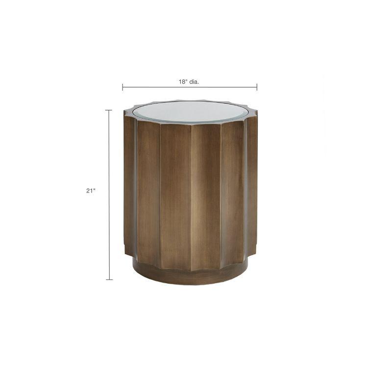 Accent Table Bronze: Madison Park Dorado, Round Glass Top, Scalloped Edge, No Assembly Required