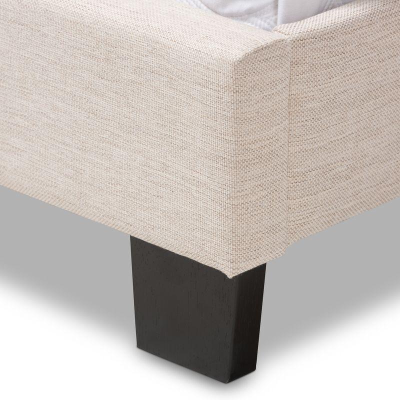 Queen Cassandra Modern and Contemporary Fabric Upholstered Bed Light Beige - Baxton Studio: Elegant Rubberwood & MDF Frame, Polyester Fill