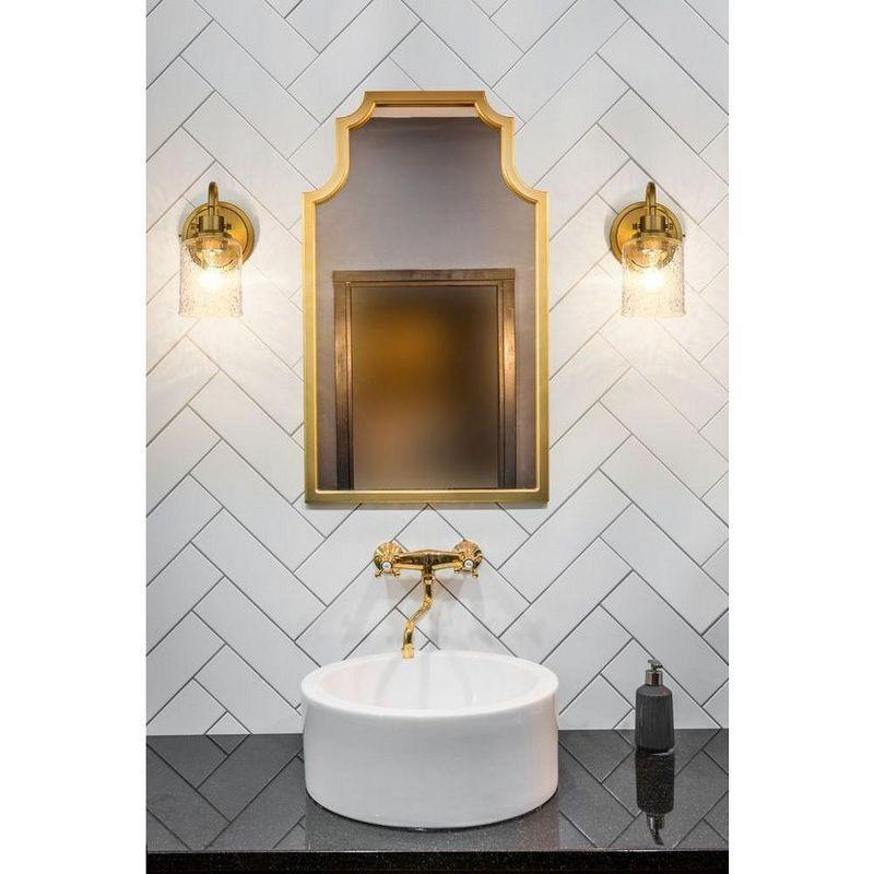 Heirloom Gold Dimmable Wall Sconce with Seeded Glass Shade