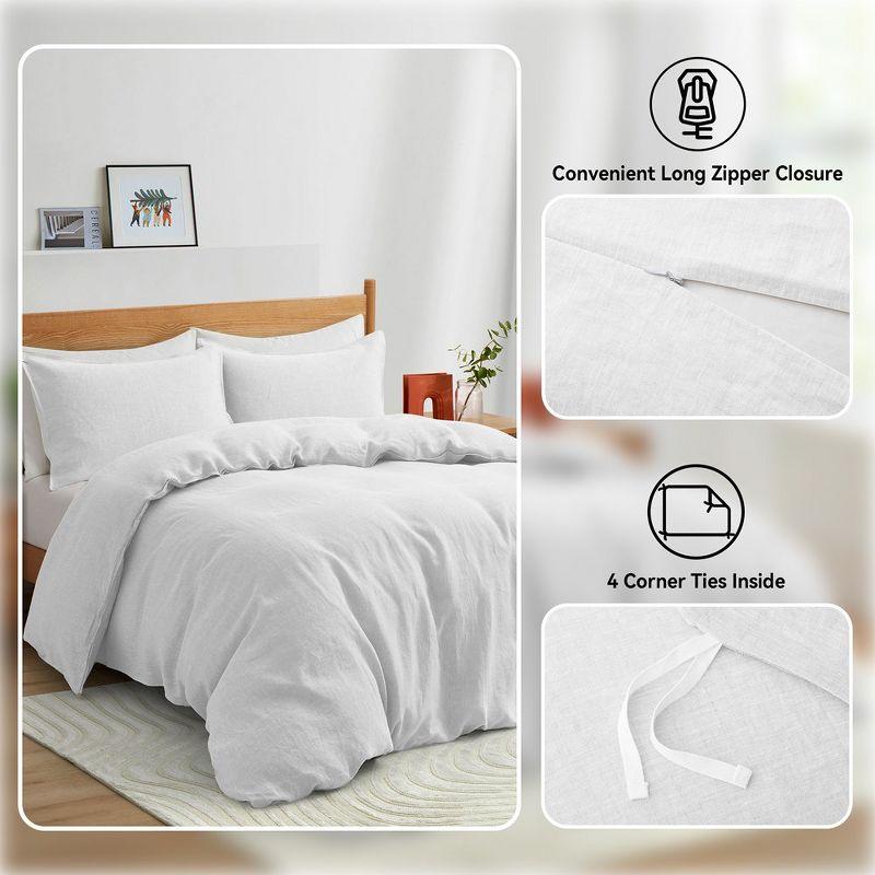 Peace Nest Linen and Cotton Duvet Cover with Pillowcase