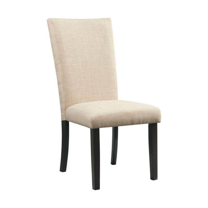 Felicia Transitional Beige Linen High-Back Side Chair