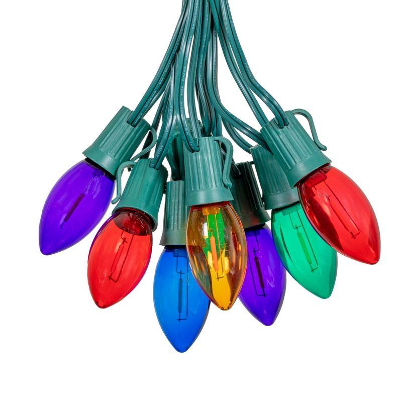 Novelty Lights C9 LED Christmas Multicolor Smooth Plastic Light Set, Green Wire (25 Bulbs, 25 Feet)