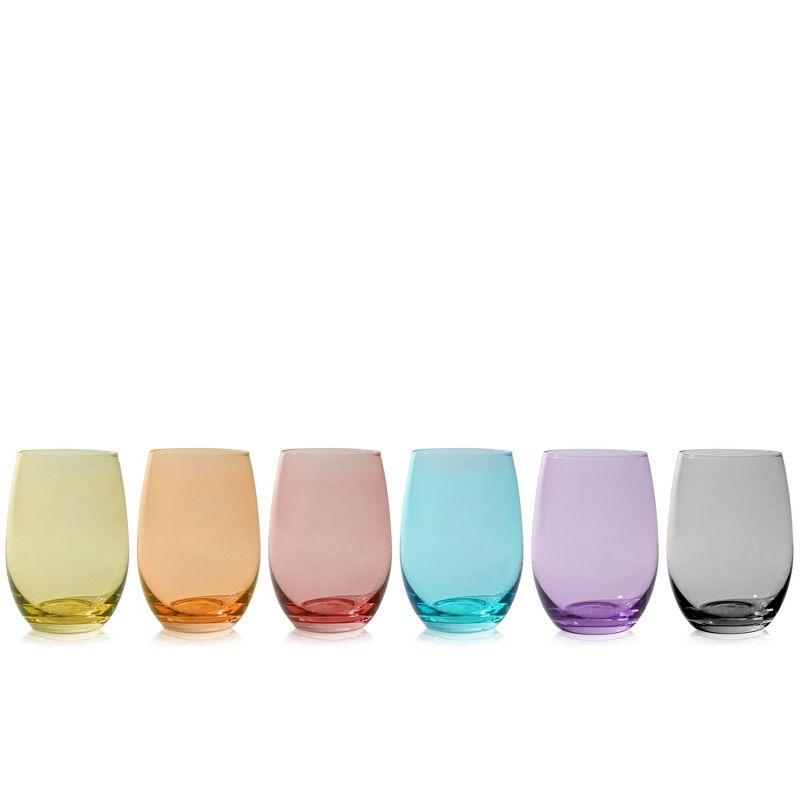 Colorful Stemless Wine Glasses