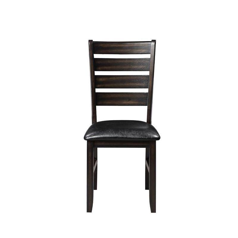 23" Urbana Dining Chair Black PU and Espresso - Acme Furniture: Set of 2, Armless, Linen Upholstery