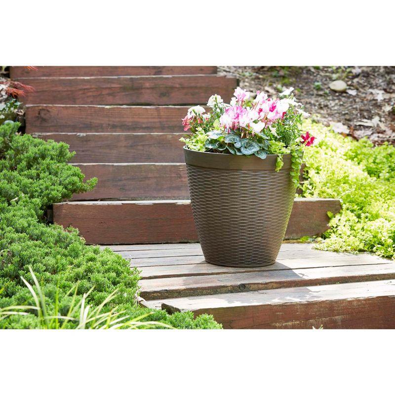 Southern Patio 15" Jamaica Wicker Planter, Dark Coffee - Southern Patio