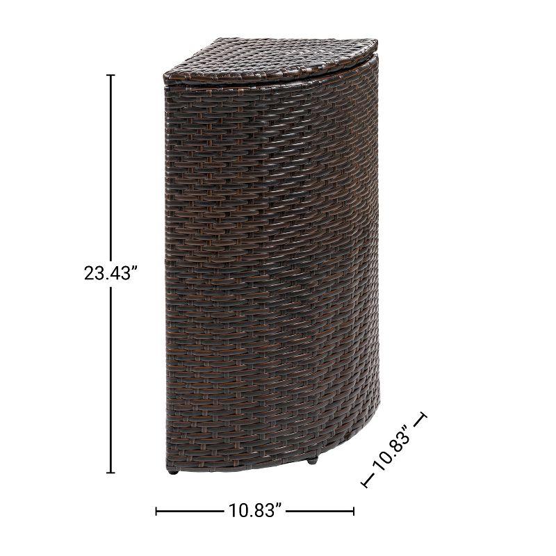 Chloe 15.56-Gallon All-Weather Wicker/Metal Corner Hideaway Outdoor Trash Can