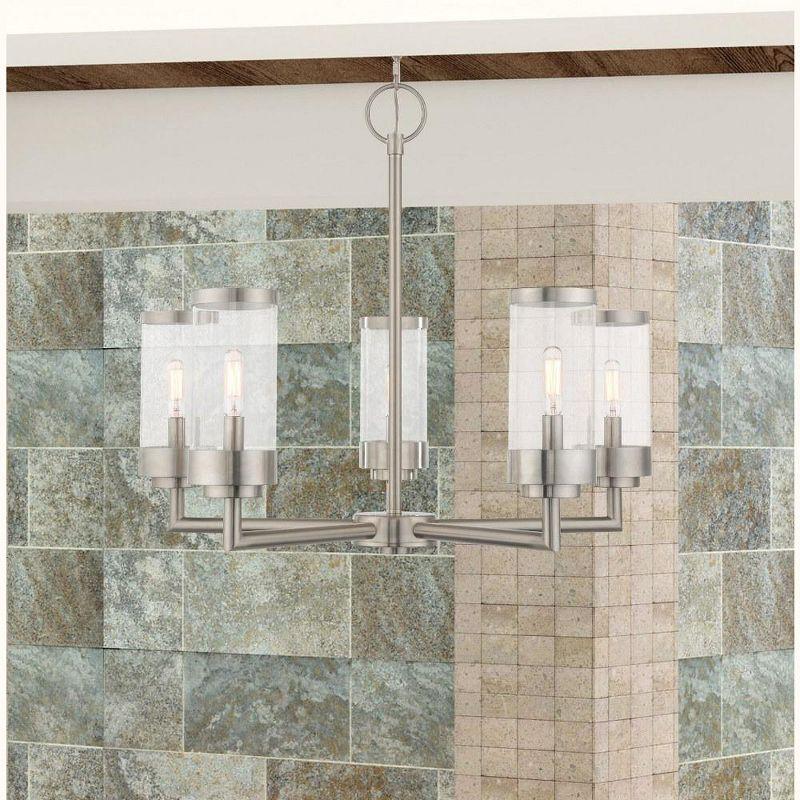 Taylen 5 - Light Stainless Steel Cylinder Chandelier