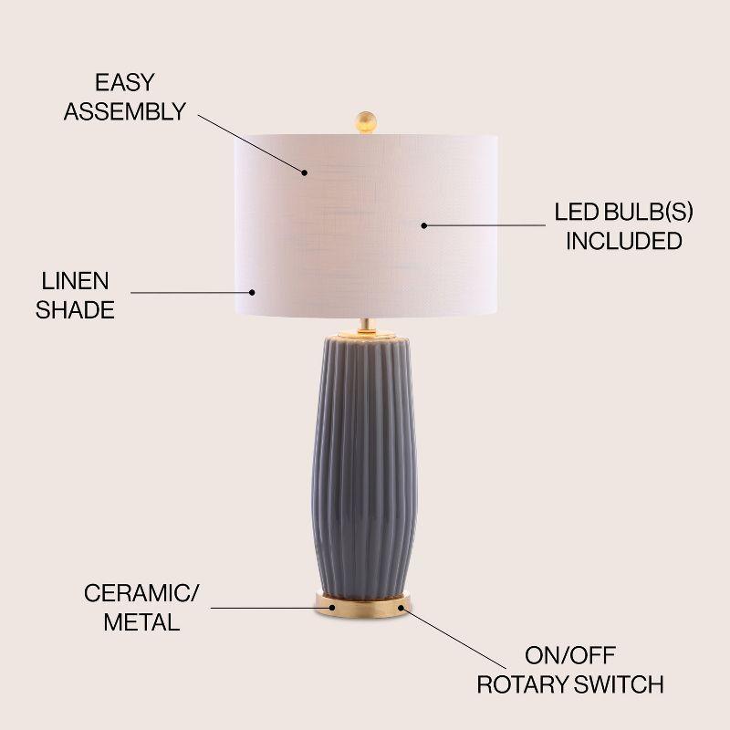 JONATHAN Y Roman 28.5" Ceramic LED Table Lamp, Gray