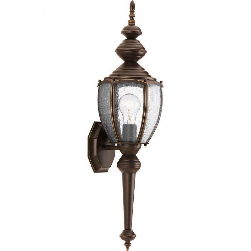 Antique Bronze Seeded Glass 19'' Traditional Lantern Wall Light