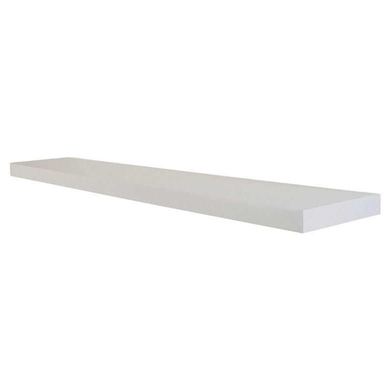 InPlace 60" White MDF Floating Wall Shelf with Wood Veneer