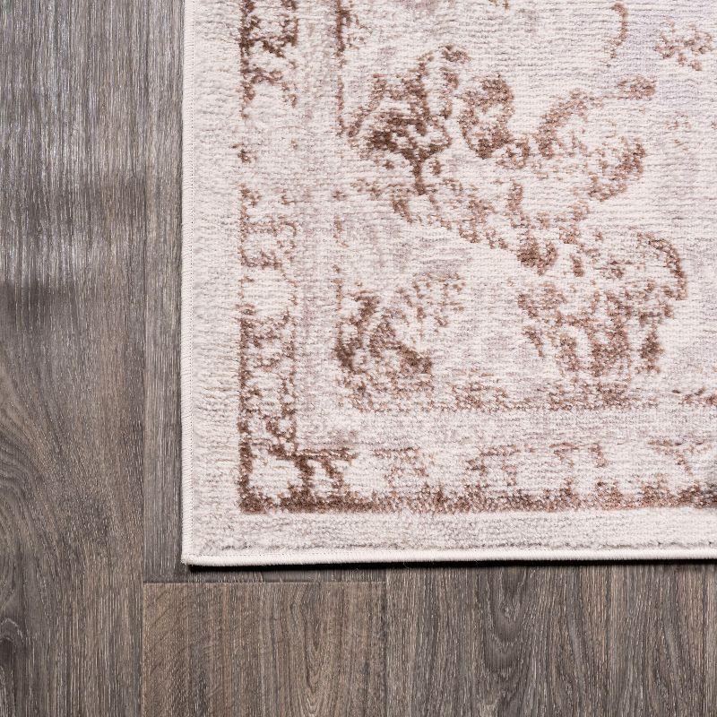 8'x10' Alhambra Ornate Medallion Modern Area Rug, Cream/Red - JONATHAN Y
