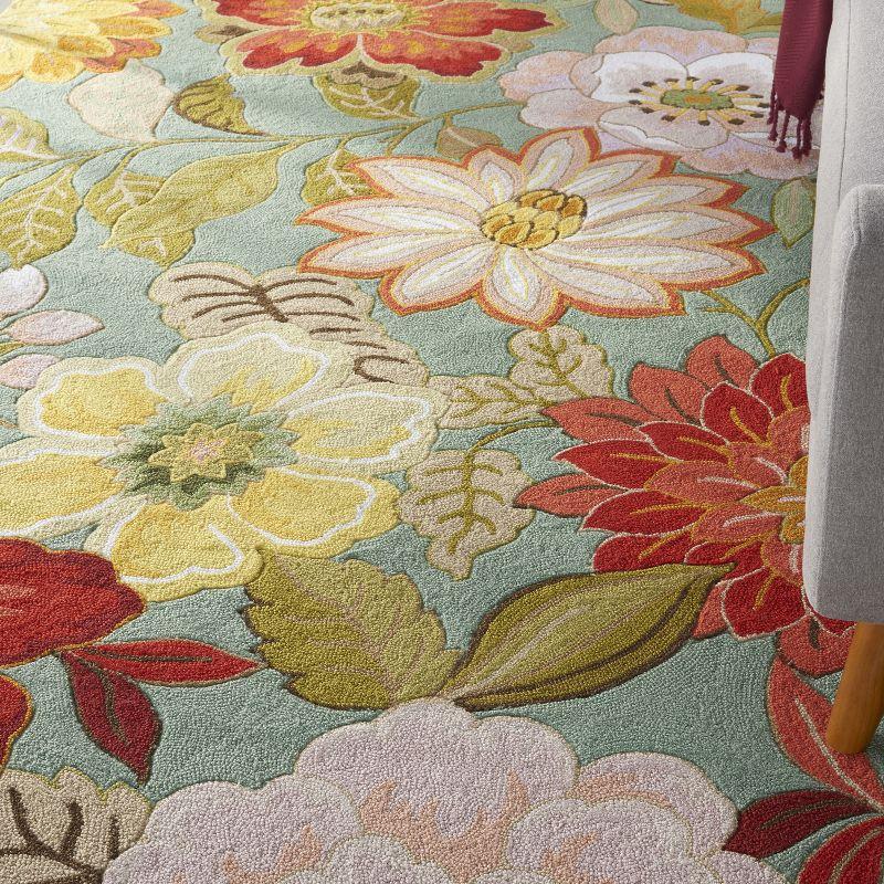 Nourison Fantasy FA18 Aqua Area Rug 5' x 7'6"