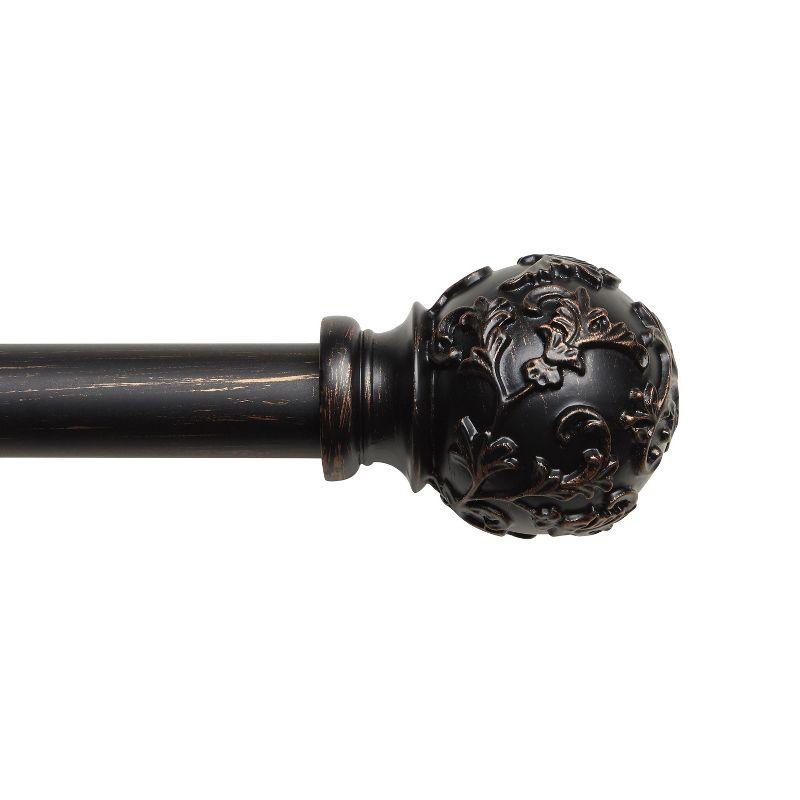 Jewett Exclusive Home Vine 1" Curtain Rod and Coordinating Finial Set, Adjustable
