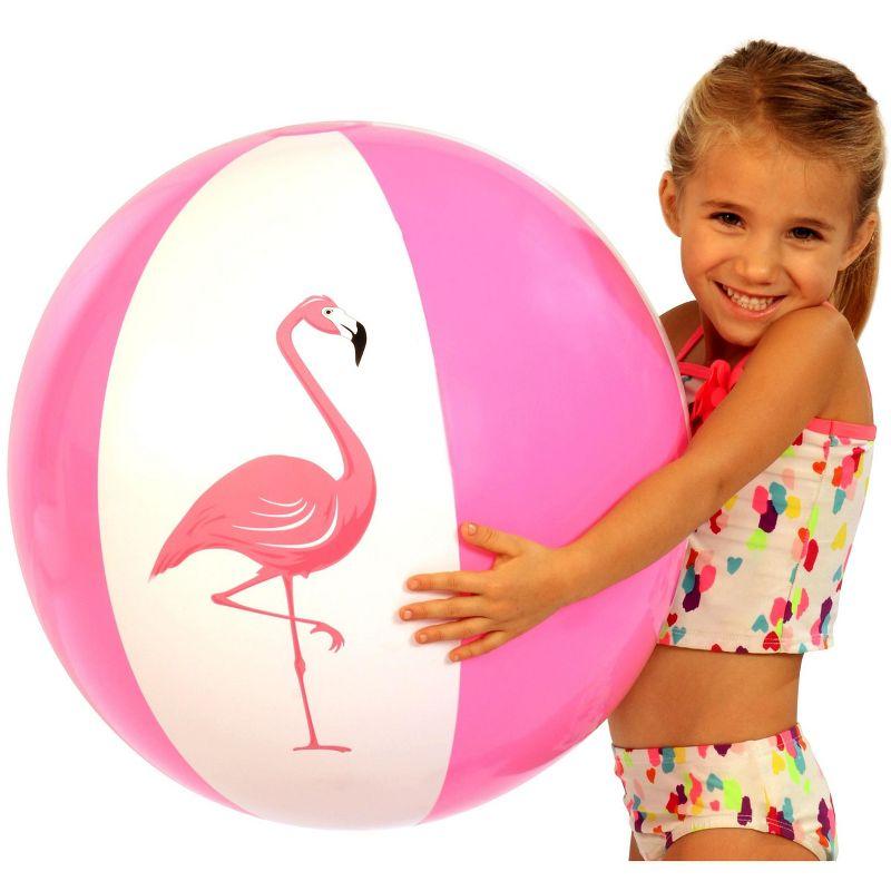 CocoNut Outdoor 27" Jumbo Beach Ball (3-Pack) - Pink Flamingo