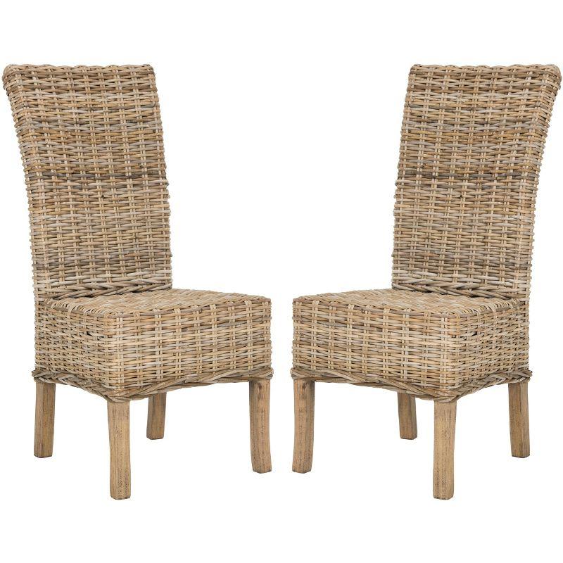 Quaker 19''H Rattan Side Chair (Set of 2) - Natural - Safavieh