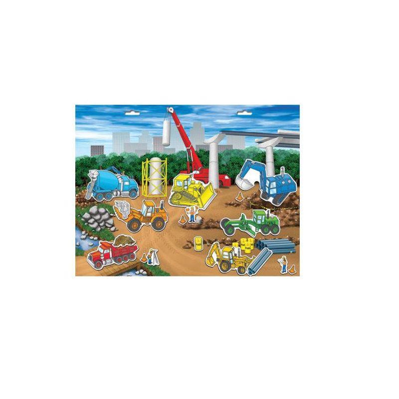 PlayMonster Create-A-Scene Magnetic Playset, Construction Site, Multicolor, Ages 3+, Playset