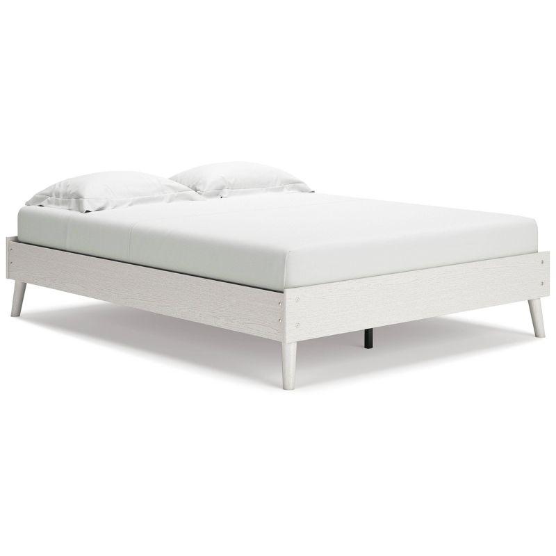 Aprilyn White Queen Platform Bed with Sleek Storage Drawer